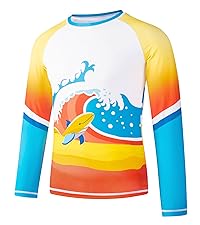 VAYAGER SPORTS Boys Rash Guard Swim Shirt Long Sleeve for Kids Youth UPF+ 50