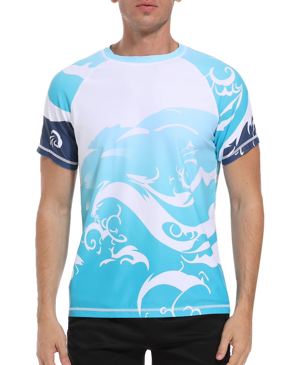 VAYAGER SPORTS Men's Swim Shirts Rash Guard UPF 50+ Short Sleeve