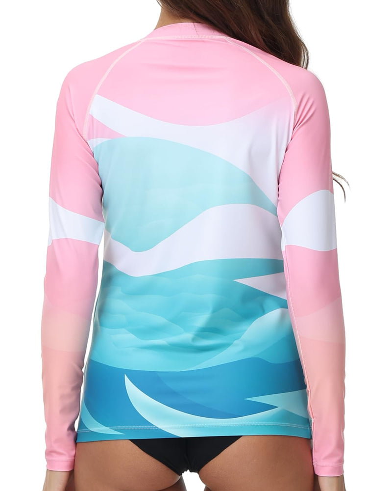 VAYAGER SPORTS Women's UPF 50+ Long Sleeve Rash Guard - Quick Dry Swim Shirts