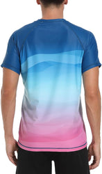 VAYAGER SPORTS Men's Swim Shirts Rash Guard UPF 50+ Short Sleeve