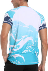 VAYAGER SPORTS Men's Swim Shirts Rash Guard UPF 50+ Short Sleeve