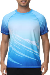 VAYAGER SPORTS Men's Swim Shirts Rash Guard UPF 50+ Short Sleeve