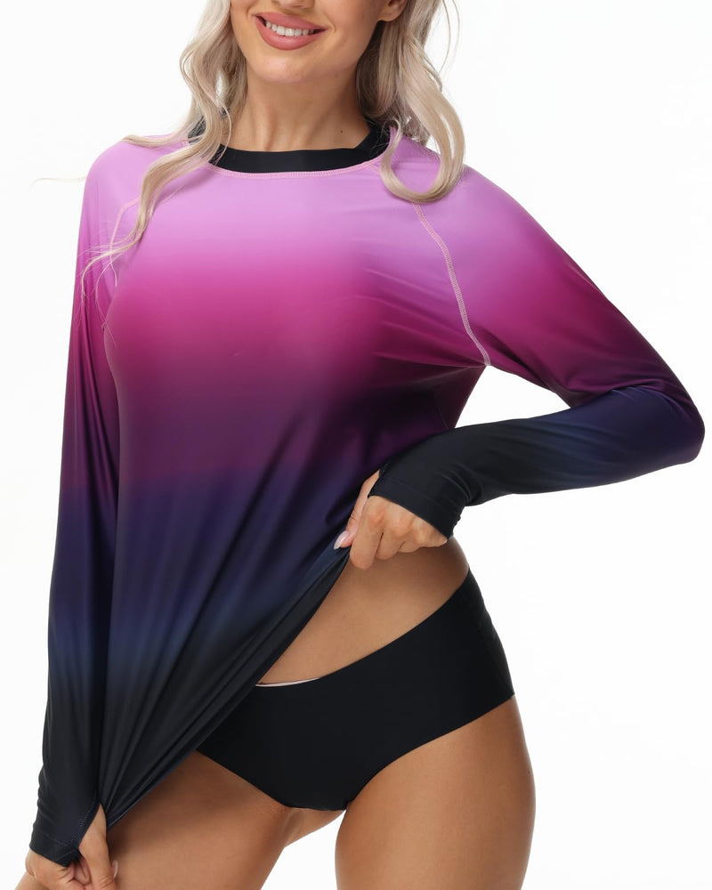 VAYAGER SPORTS Womens Rash Guard UPF 50+ Swim Shirts Long Sleeve