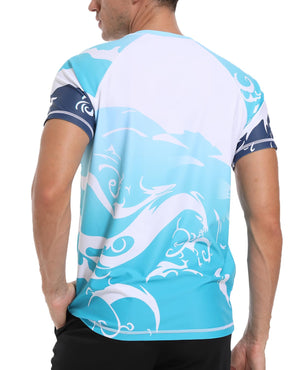VAYAGER SPORTS Men's Swim Shirts Rash Guard UPF 50+ Short Sleeve
