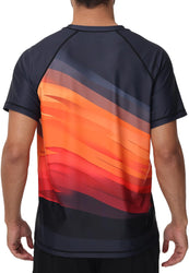 VAYAGER SPORTS Men's Swim Shirts Rash Guard UPF 50+ Short Sleeve