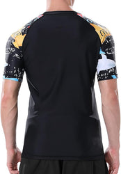 VAYAGER SPORTS Men's Swim Shirts Rash Guard UPF 50+ Short Sleeve