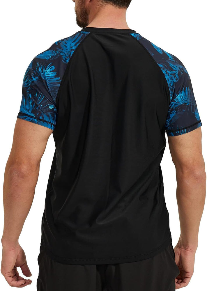 VAYAGER SPORTS Men's Swim Shirts Rash Guard UPF 50+ Short Sleeve