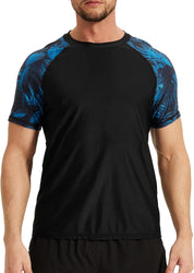 VAYAGER SPORTS Men's Swim Shirts Rash Guard UPF 50+ Short Sleeve