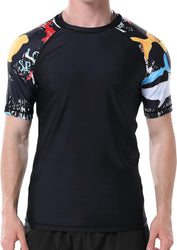 VAYAGER SPORTS Men's Swim Shirts Rash Guard UPF 50+ Short Sleeve