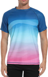 VAYAGER SPORTS Men's Swim Shirts Rash Guard UPF 50+ Short Sleeve