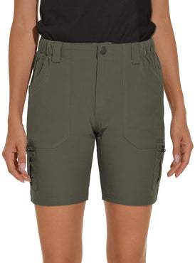 Women's Short Hiking Camping Travel 6 Pockets Quick Dry Water Resistant - Vayager Sports