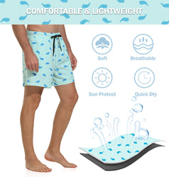 VAYAGER SPORTS Men's Swim Trunks with Compression Liner - 5 Inch Quick Dry Swim Shorts