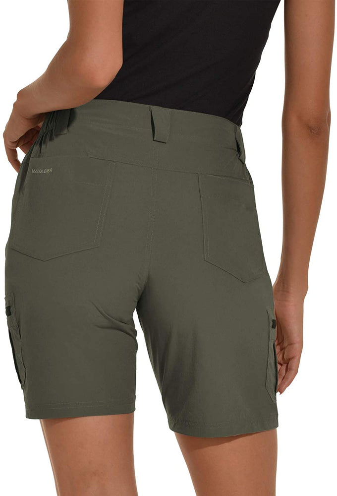 Women's Short Hiking Camping Travel 6 Pockets Quick Dry Water Resistant - Vayager Sports