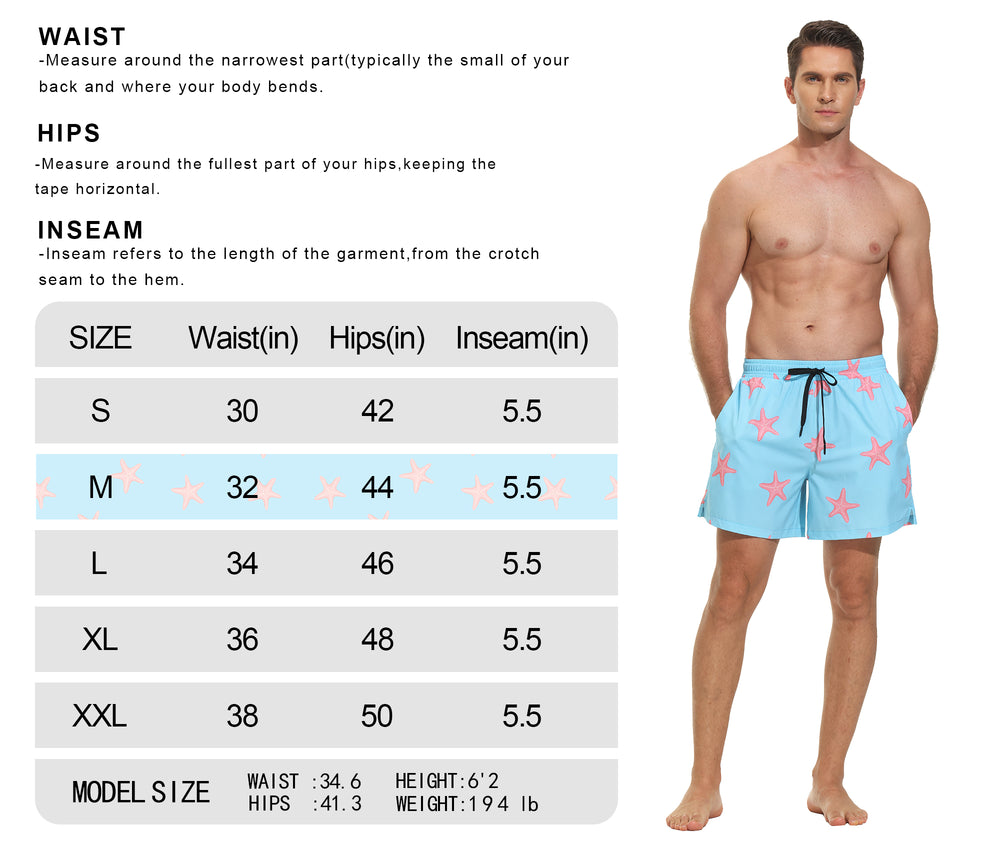 VAYAGER SPORTS Men's Swim Trunks with Compression Liner - 5 Inch Quick Dry Swim Shorts